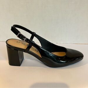 NWT Unisa Hayney Black Patent Slingback Block Heel Size 6M